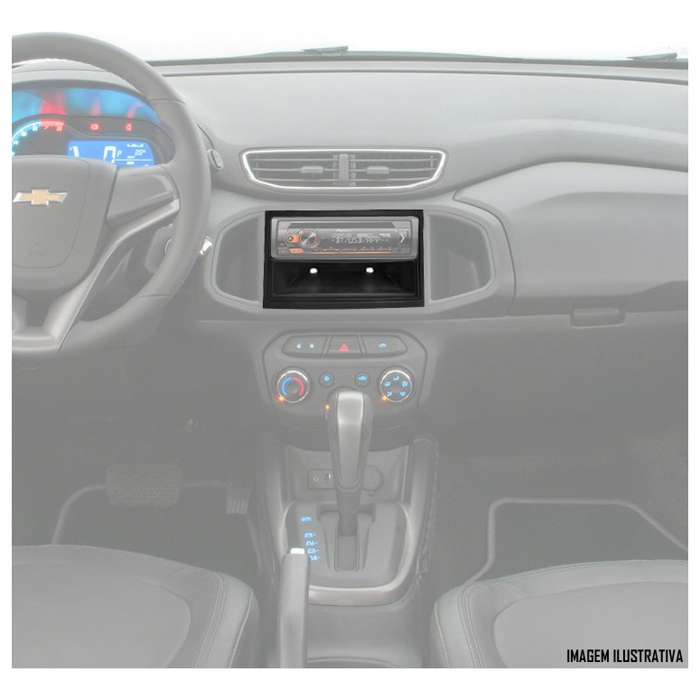 Detalhes do Moldura Painel Cd 1 Din Gm Onix Cobalt Spin Novo Prisma Joy