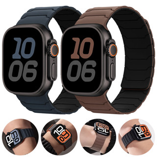 Pulseira Para Apple Watch ultra 2 Banda 49mm 45mm 44mm 40mm 42mm 46mm 41mm 38mm De Silicone Magnética IWatch Série 10 SE em Oferta na Shopee