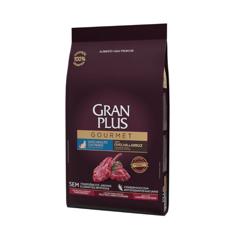 Ração GranPlus Gourmet Gatos Adultos Castrados Ovelha e Arroz 3,0kg em Oferta na Shopee