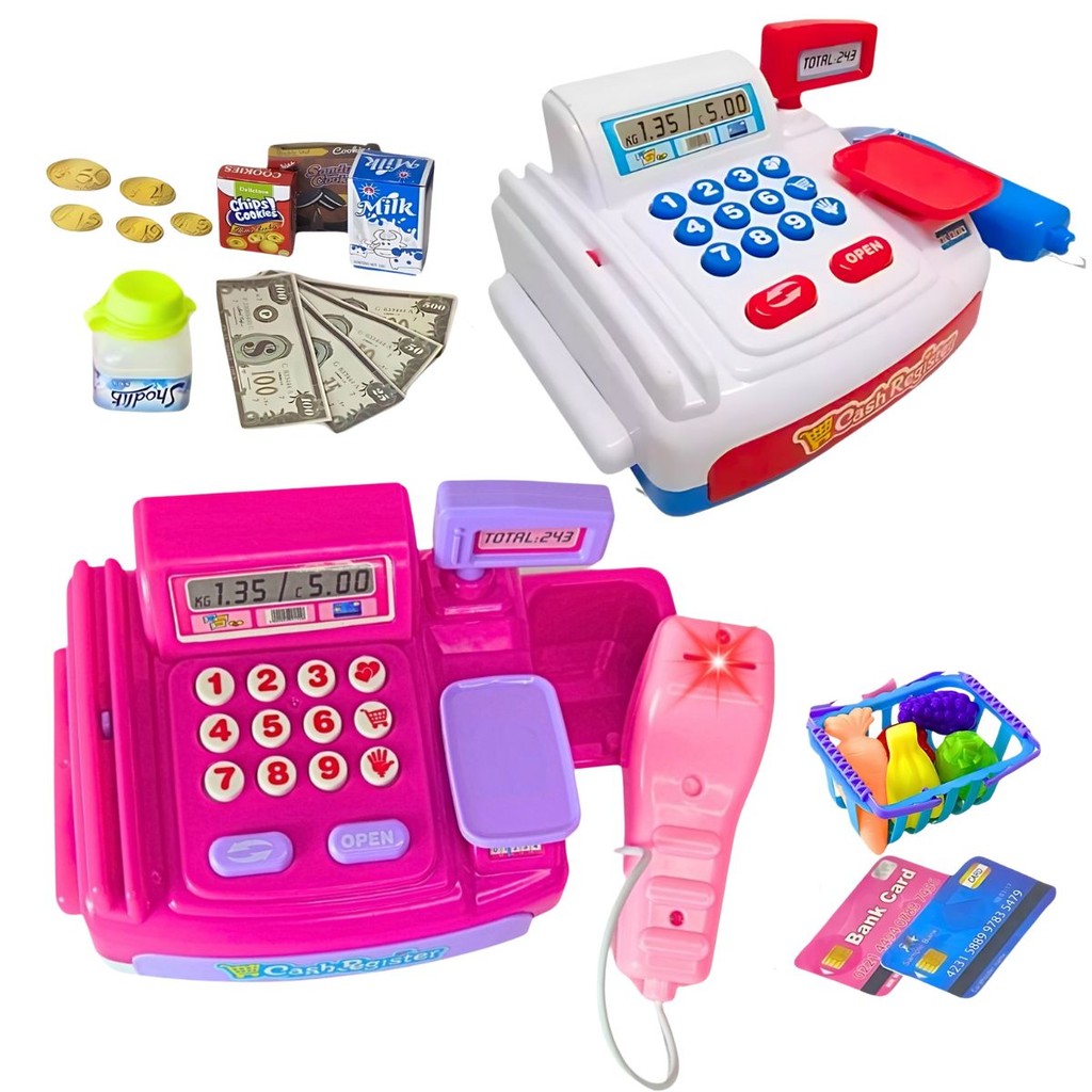 Caixa Registradora Infantil C/ Som, Luz e Acessórios - Castela em Oferta na Shopee