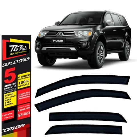 Calha de Chuva Mitsubishi Pajero Dakar 2009 a 2016 4P TG Poli Defletor Portas Protetor Janelas Fumê em Oferta na Shopee