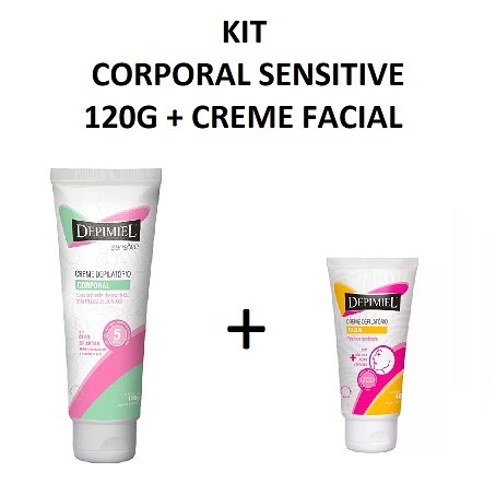 Kit Creme Corporal Sensitive 120 G + Creme Facial 40G Depilatório - Depimiel em Oferta na Shopee