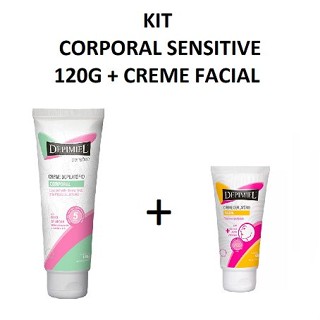 Kit Creme Corporal Sensitive 120 G + Creme Facial 40G Depilatório - Depimiel em Oferta na Shopee