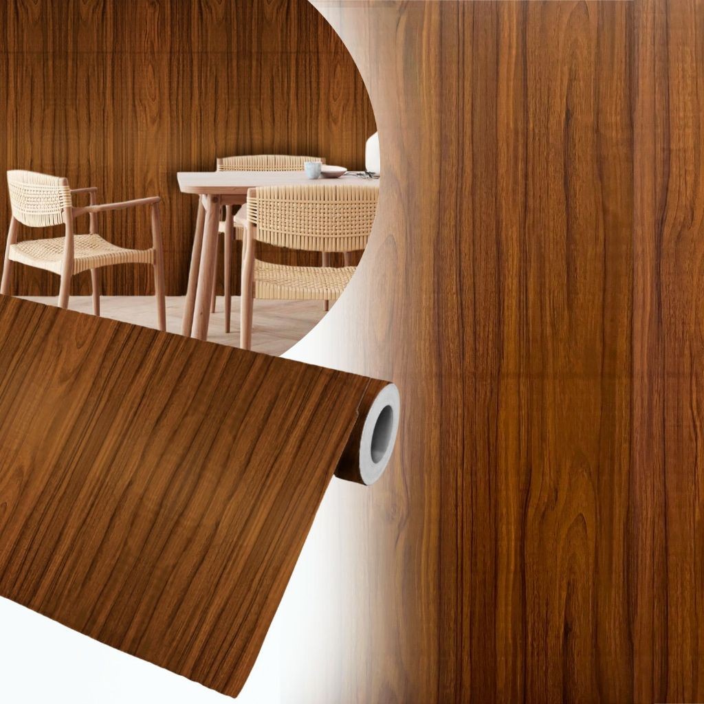 Adesivo Papel de Parede 5m x 45cm Efeito Painel Madeira Texturizado 3D Impermeável Rolo Lavável em Oferta na Shopee