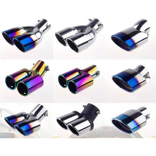 Universal Burned Tip Reto Bisel Saída Dupla Ponta Escapamento Carro Aço Inoxidável Slant …