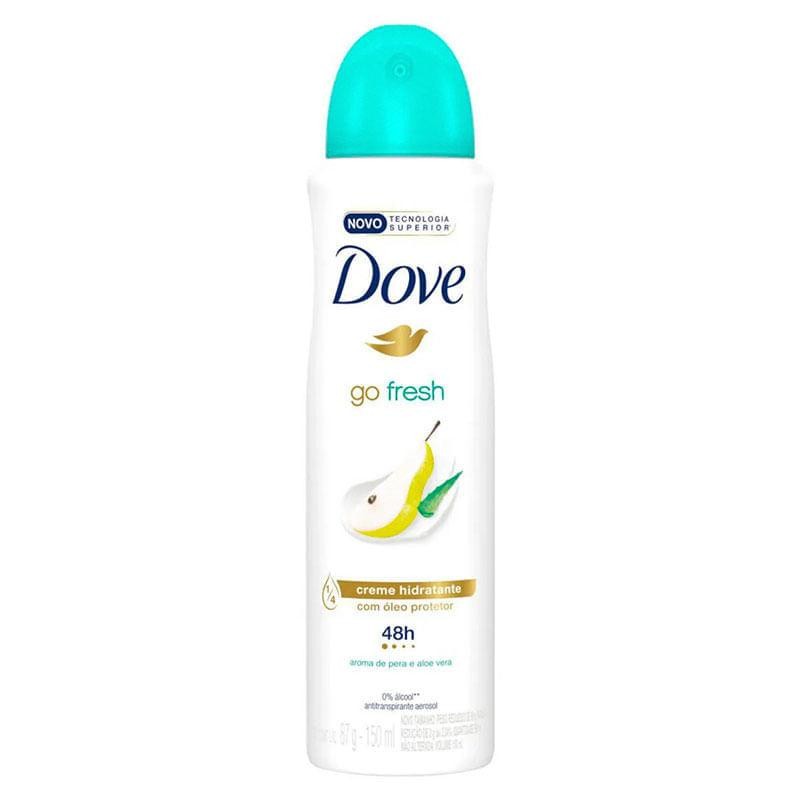 Desodorante Antitranspirante Dove Go Fresh Aerosol Pêra e Aloe Vera Feminino 48h 150ml em Oferta na Shopee
