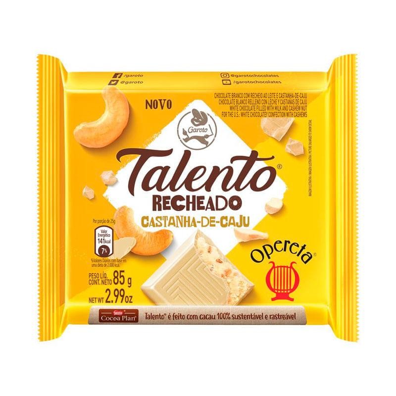 Chocolate Garoto Talento Opereta Castanha-de-Cajú 85g