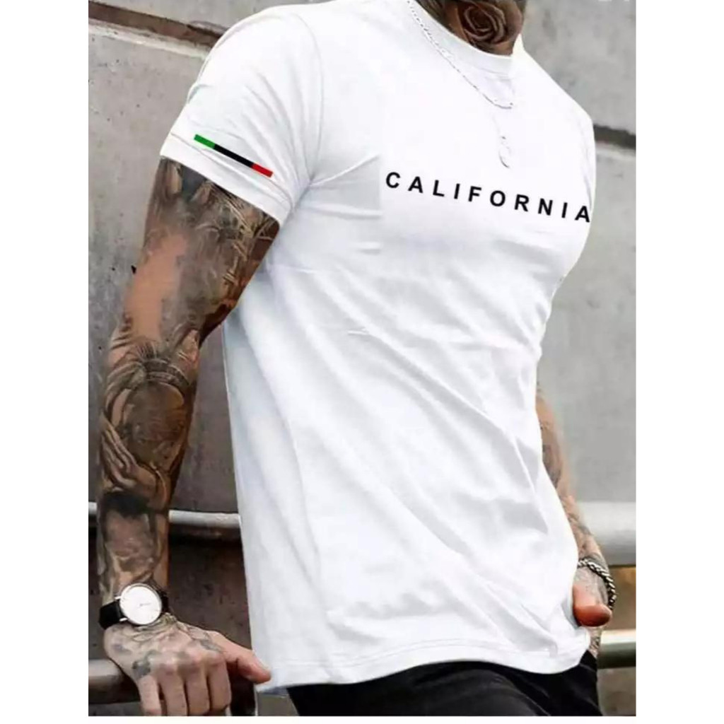 Camiseta Preta Masculina Camisa California Urban Street 100% Algodão Estampada Básica