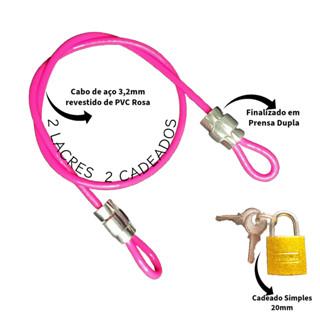 2 Lacre de Segurança Multiuso 35cm + 2 Cadeado 20mm - Trava Bolsa Bike Gopro Capacete em Oferta na Shopee