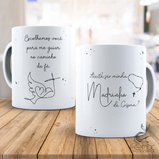 Caneca Madrinha de Crisma  - Padrinho de Crisma - Personalizada - Cerâmica 325 ML em Oferta na Shopee