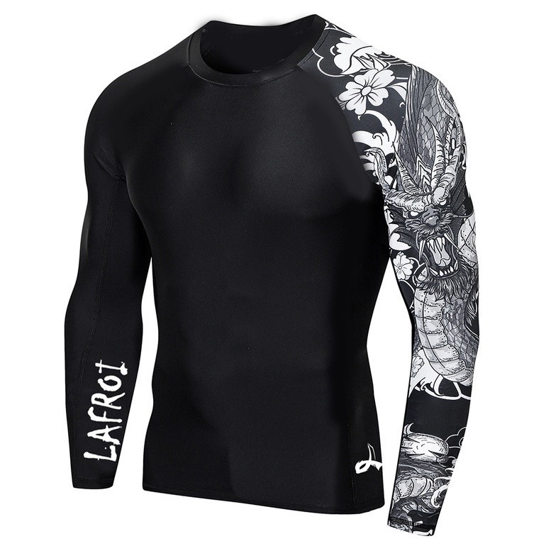 Maiô De Manga Comprida Masculino Rush Guard Fit Compressão Rash Roupas Esportivas De Ginástica Fitness em Oferta na Shopee