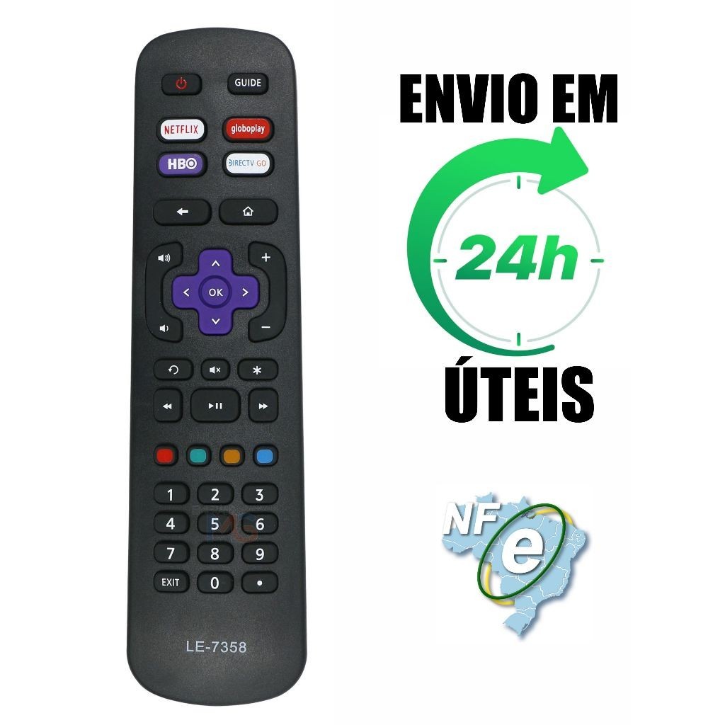 Controle Remoto  Compatível Com tv Semp Tcl Toshiba Roku Smart