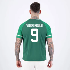 Camisa Palmeiras Verdão Vitor Roque 9 Escudo Verde