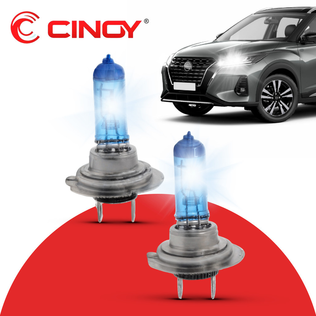 Kit Par Lâmpadas Super Branca Tipo Xenon H7 8500K 55W P/ Carro CINOY em Oferta na Shopee