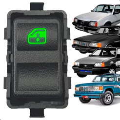 Botão Interruptor Vidro Elétrico Monza Opala Caravan Kadett Bonanza D20 C20 Simples LED Verde 5T
