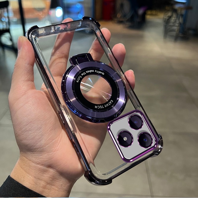 Capa Para REALME C63 C61 NOTE 60 2024 4G De Telefone À Prova De Choque 3D Novo design Estético Claro Com Suporte Nova Ma - detalhe