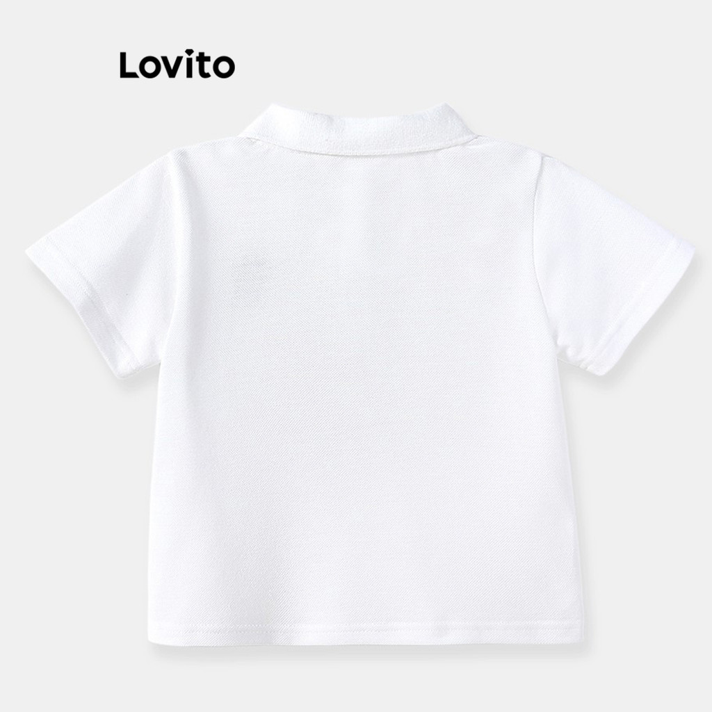 Detalhes do Lovito Camiseta casual com estampa de desenho animado para menino LNA90039
