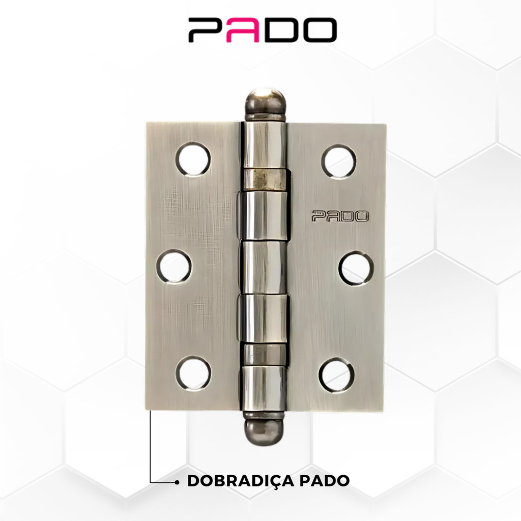 Dobradiça Pado P/ Porta Pado 3530 Bronze C/ Rolamento 3 Pçs