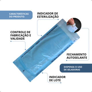 200 Unidades Envelope 9x23cm Auto Selante para Esterilização em Oferta na Shopee