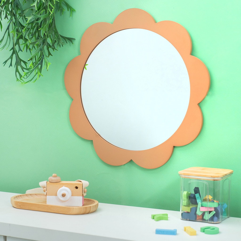 Detalhes do moldura com espelho decorativa de parede flor em mdf - Oikos