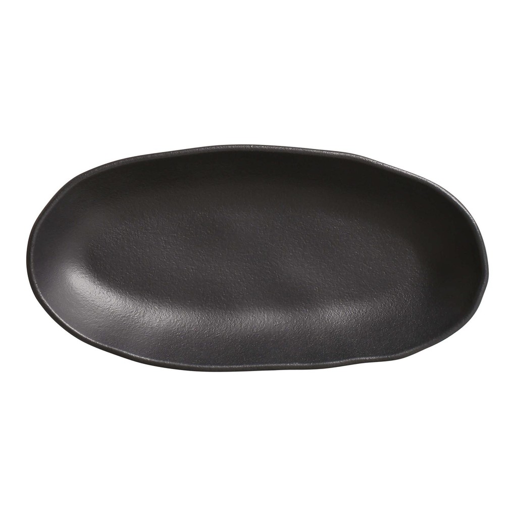 Conjunto com 4 Travessas Oval Funda Grande Orgânico Preto Matte 32x16cm 650ml