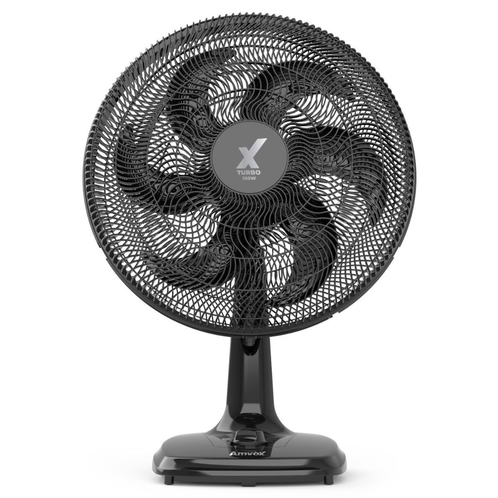 Ventilador de Mesa Amvox 50CM AMV 4126 TURBO 6 Pás 3 Velocidades 130W Black em Oferta na Shopee