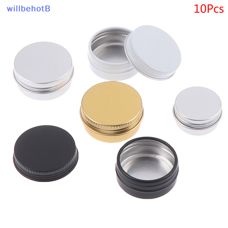 [WillbehotB] 10Pcs Recipientes De Alumínio Para Frascos Cera Vazia Os Lábios [Novo] em Oferta na Shopee