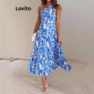 Lovito Vestido Boho Ditsy Floral Assimétrico Para Mulheres LNL46033