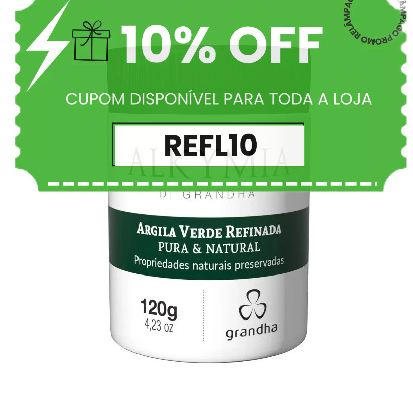Argila Verde Refinada Alkymia DI Grandha 120g Argiloterapia Argila Verde para Pele Oleosa e Acneica em Oferta na Shopee
