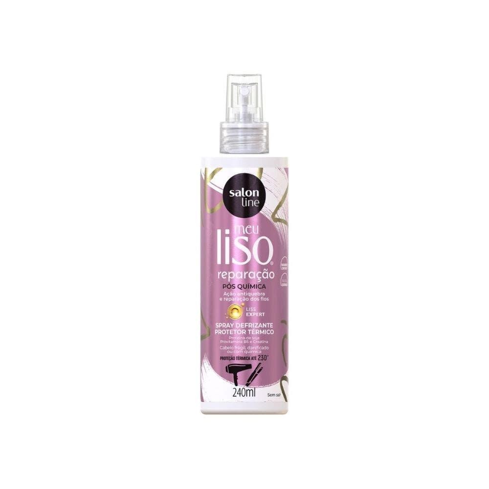 Spray Salon Line Meu Liso Defrizante Protetor Térmico Reparação 240ml em Oferta na Shopee