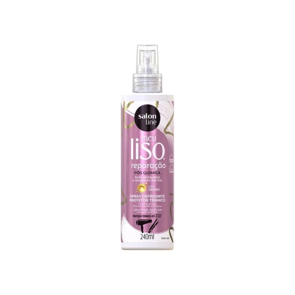 Spray Salon Line Meu Liso Defrizante Protetor Térmico Reparação 240ml