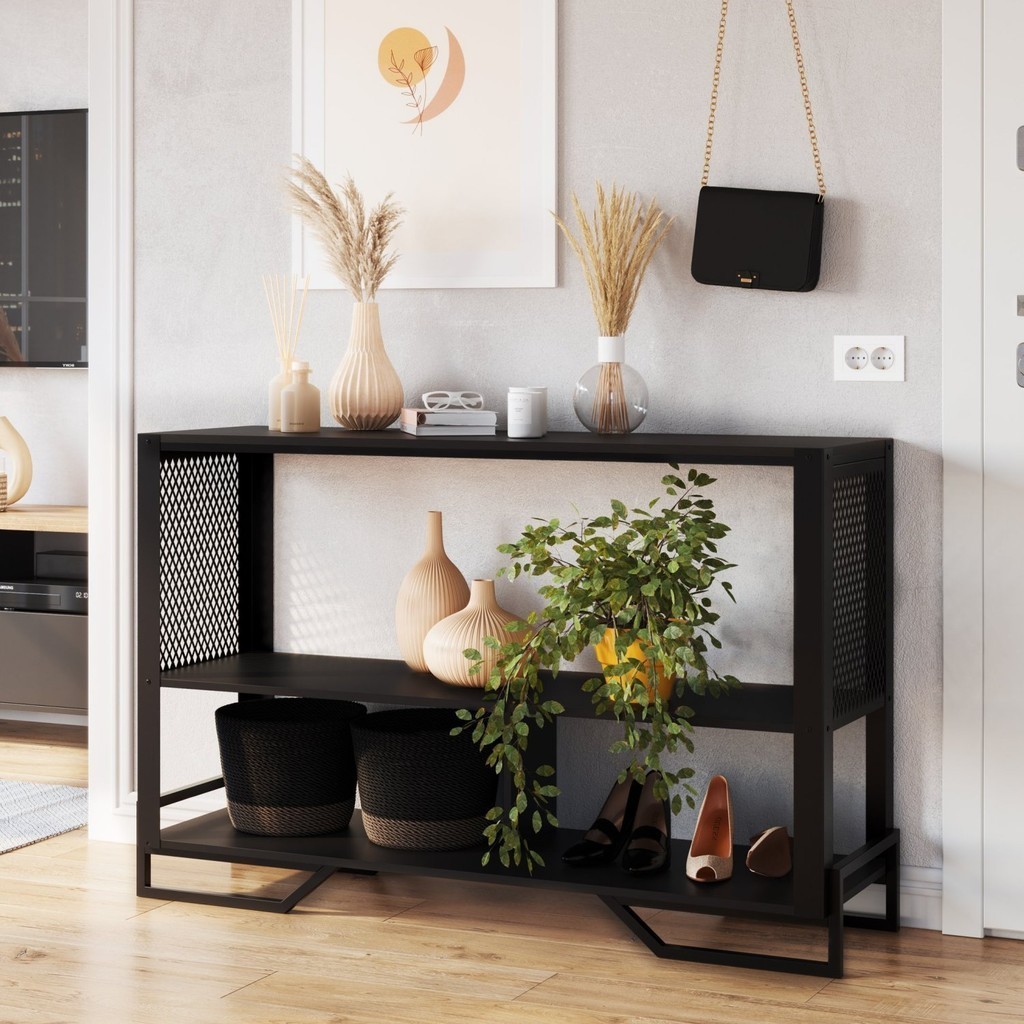 Aparador 2 Prateleiras Estilo Industrial Telado P1021 em Oferta na Shopee