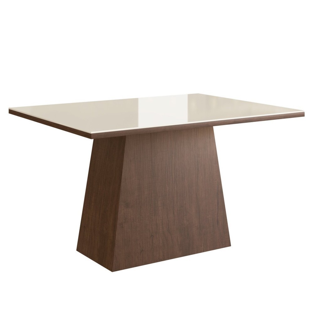 Mesa para Sala de Jantar 120x90cm com Vidro Lapidado