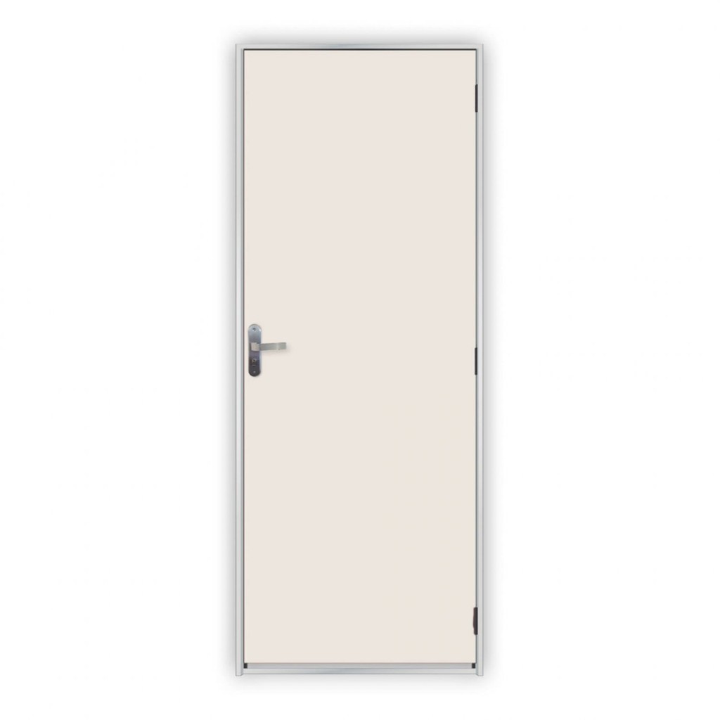 Kit Porta de Madeira Lisa 215x75cm com Batente de Aço 06cm Açomad MGM Branco - Home & Living