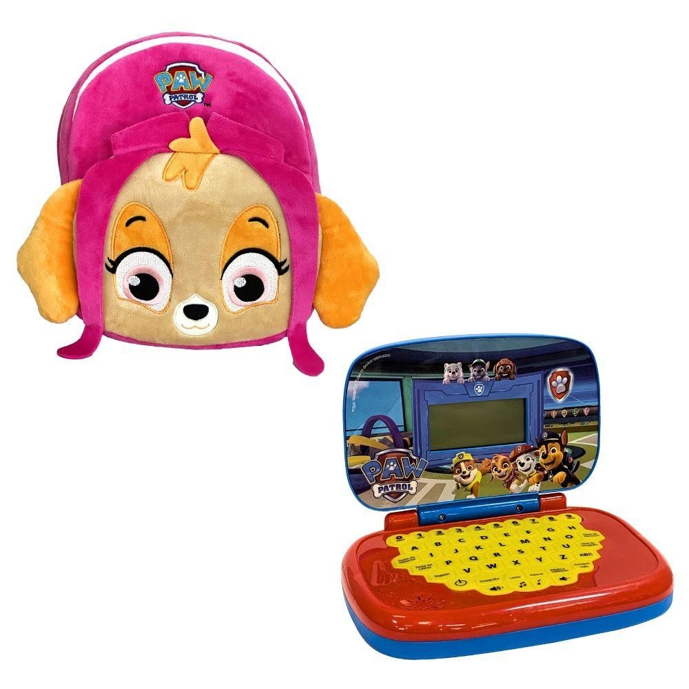Kit Mochila Inf Pelúcia PC Skye + Laptop Patrulha Canina em Oferta na Shopee