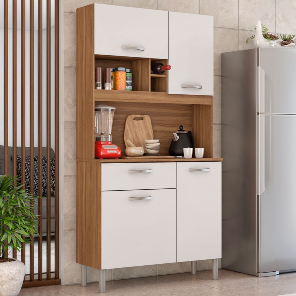 Armário de Cozinha Malta 4 Portas 1 Gaveta em Oferta na Shopee