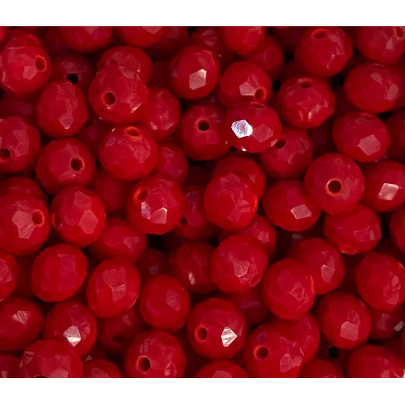 Kit 200 Cristais Missangas Vermelho 8mm Umbanda Guia