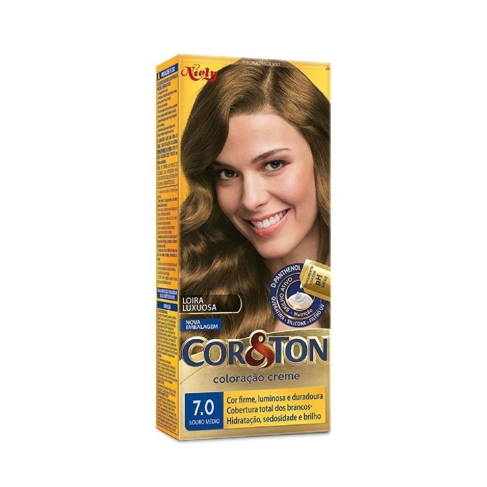 Tintura Cor&ton Coloracao em Creme 7.0 Louro Medio em Oferta na Shopee
