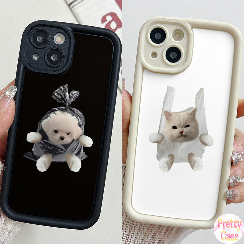 Capa Anti-Queda Olho De Anjo Desenho Motivo Cachorro Gato Com Bolsas Plásticas Para Samsung Galaxy S24 S23 S22 S21 S20 Plus Ultra FE A55 A54 A53 A52 A51 A50 A30S M51 M12 M11 A73 A72 A71