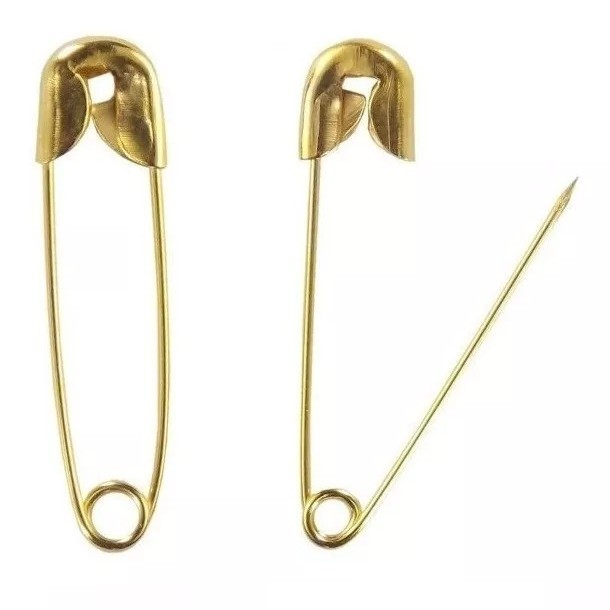 Alfinete de Segurança Nº 00 DOURADO - 22 mm  MINI * 100 unidades