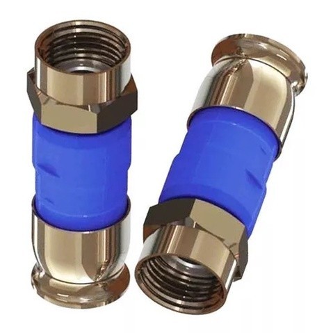 Kit 10 Conector Coaxial Rg6 Compressão Profissional Antena
