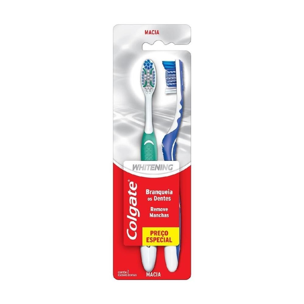 Escova Dental Colgate Whitening Macia 2 Unidades