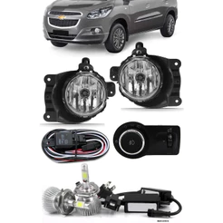 Kit Farol de Milha Neblina Chevrolet Spin 2012 2013 2014 2015 2016 2017 2018 2019 + Kit Lâmpada Super LED 6000K