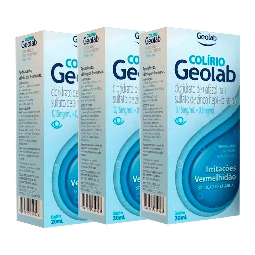 kit 3 und Colírio Geolab 20ml em Oferta na Shopee