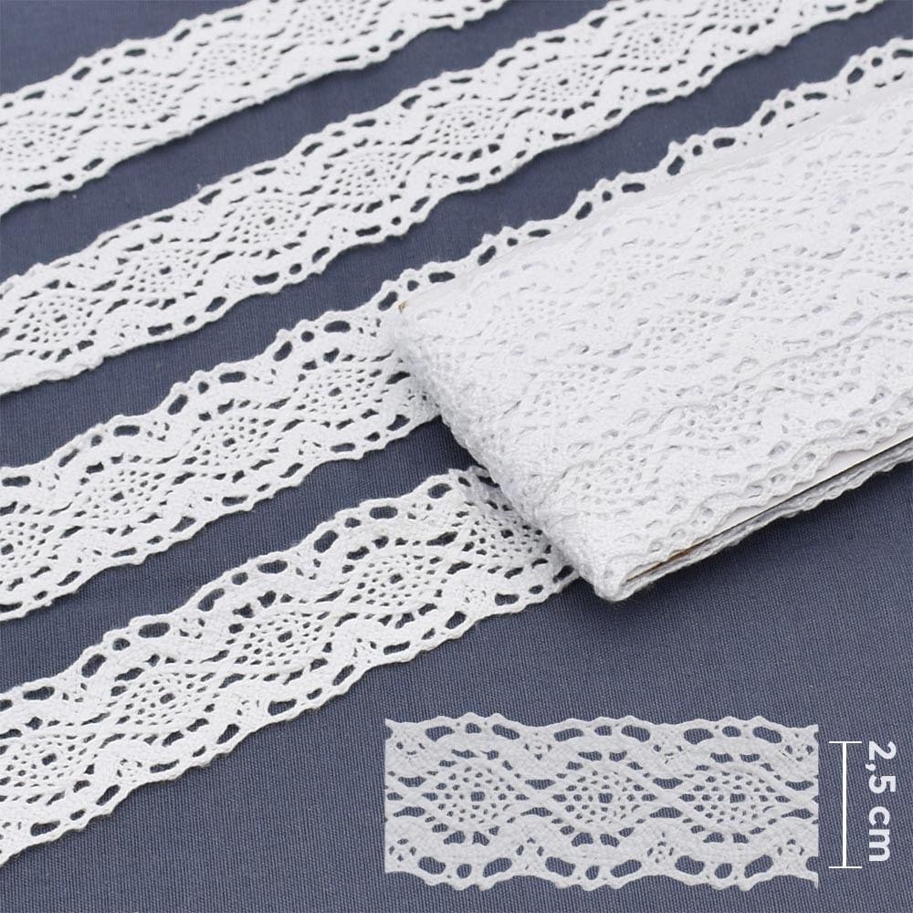 Renda de Algodão ArtePunto RA042 Branca 2,5cm - 10 Metros