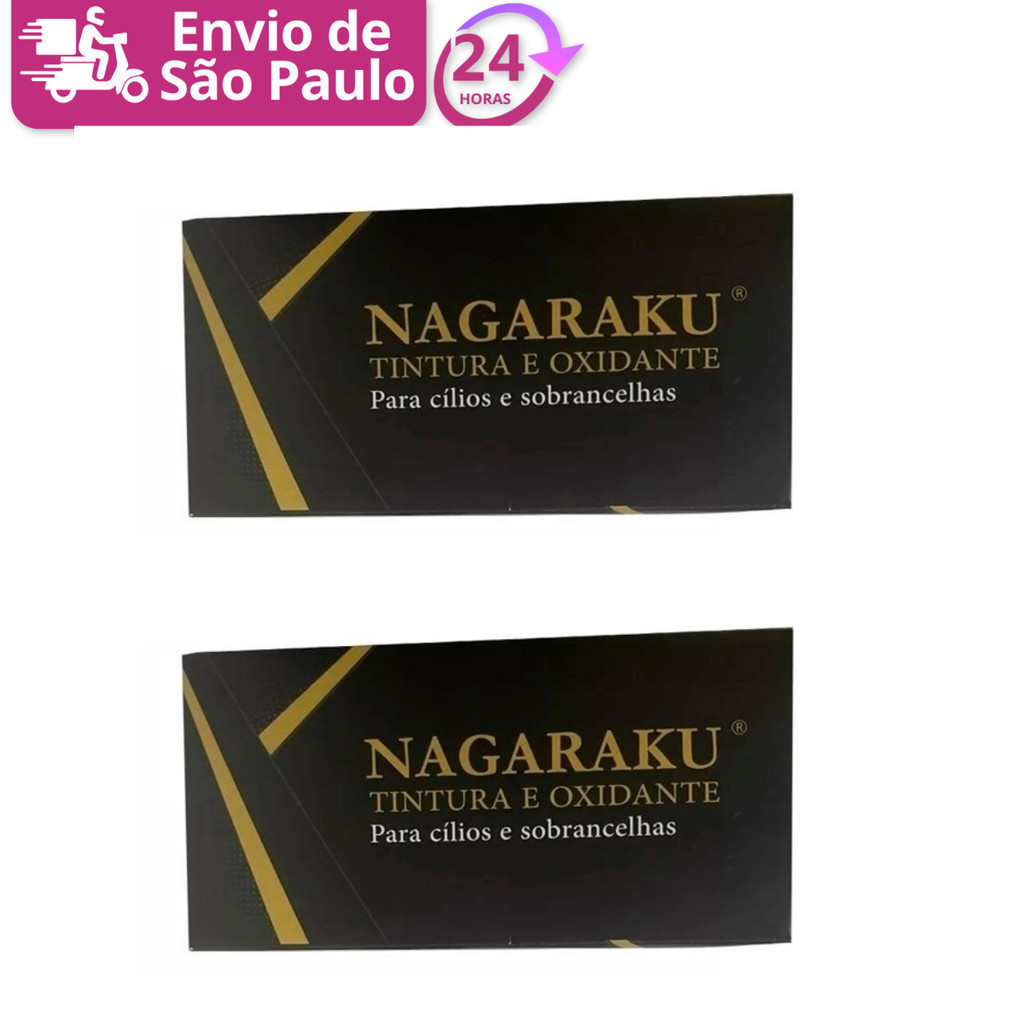 Kit 2 Nagaraku Tintura Para Cílios E Sobrancelha + Oxidante Profissional Para Alongamento Extensão