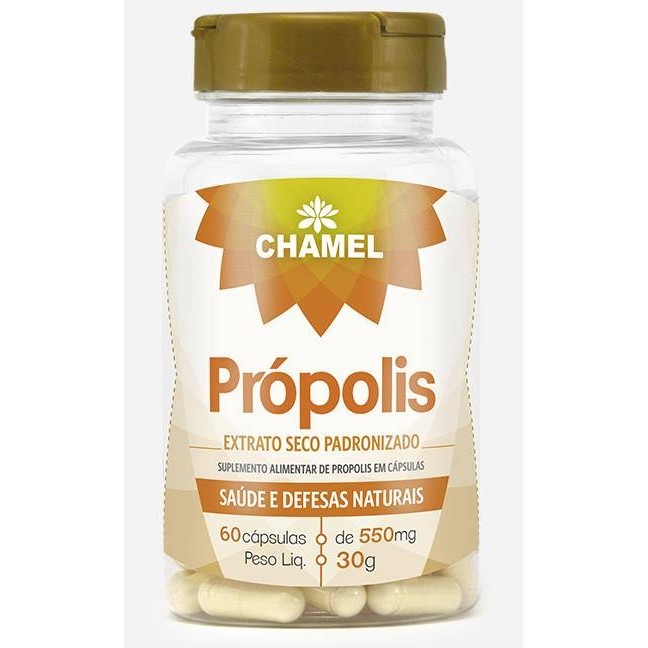 Capsula Própolis Extrato Seco Chamel 550mg com 60cps