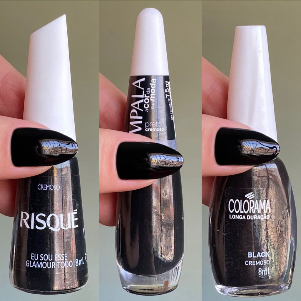 Kit 3 Esmalte Risque Eu Sou Esse Glamour , Impala Preto e Colorama Black