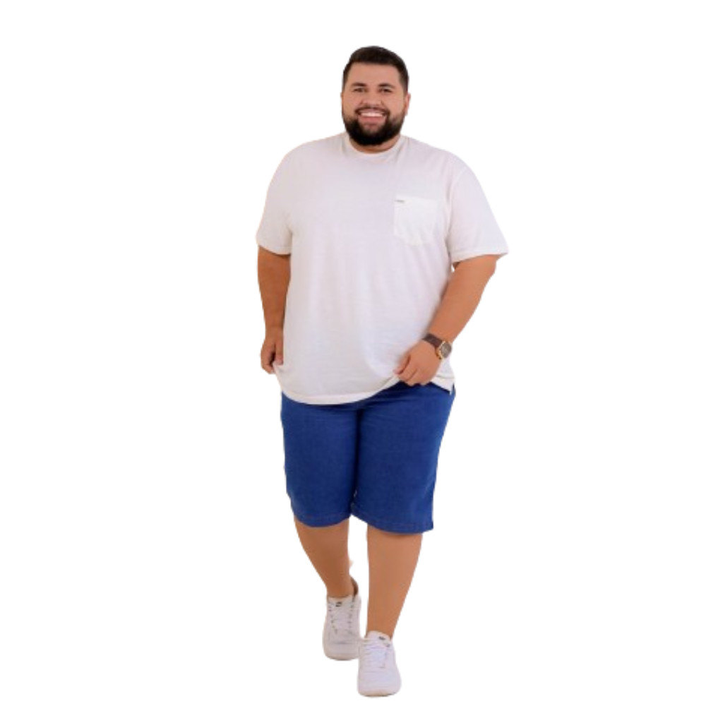 Bermuda Short Jeans Masculino Plus Size 48-64 Elastano