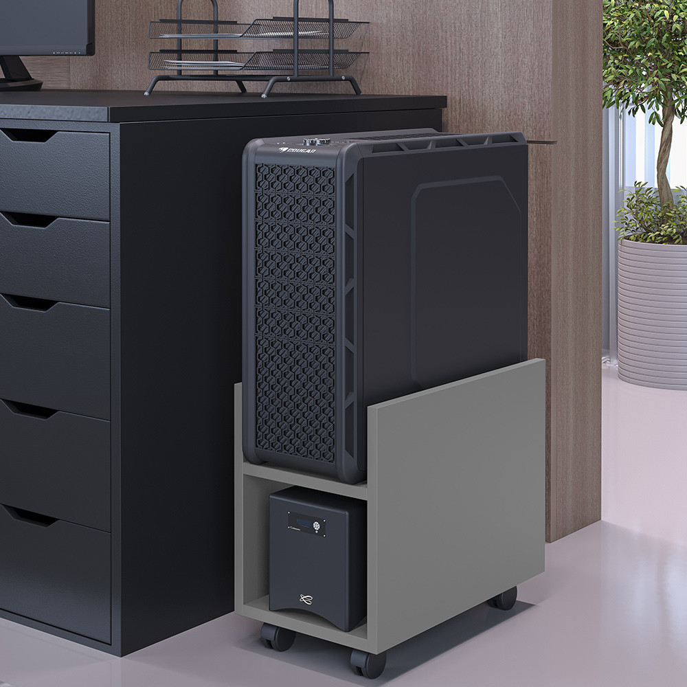 Suporte Para Cpu E Nobreak Com Rodízios Guide L03 Cinza - Lyam em Oferta na Shopee